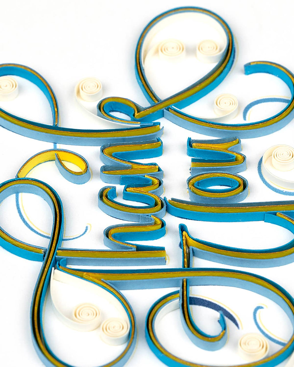 Quilled Greeting Card, "Thank You"