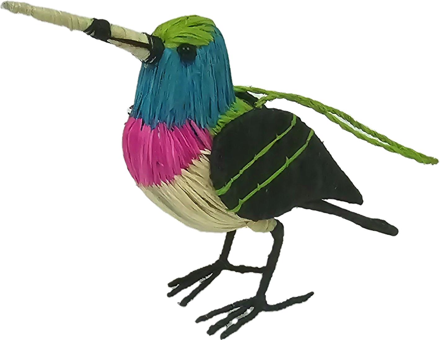 PINK-BREASTED FANTASY HUMMINGBIRD FAIR TRADE ORNAMENT - WOVEN BY PERUVIAN AMAZON ARTISAN