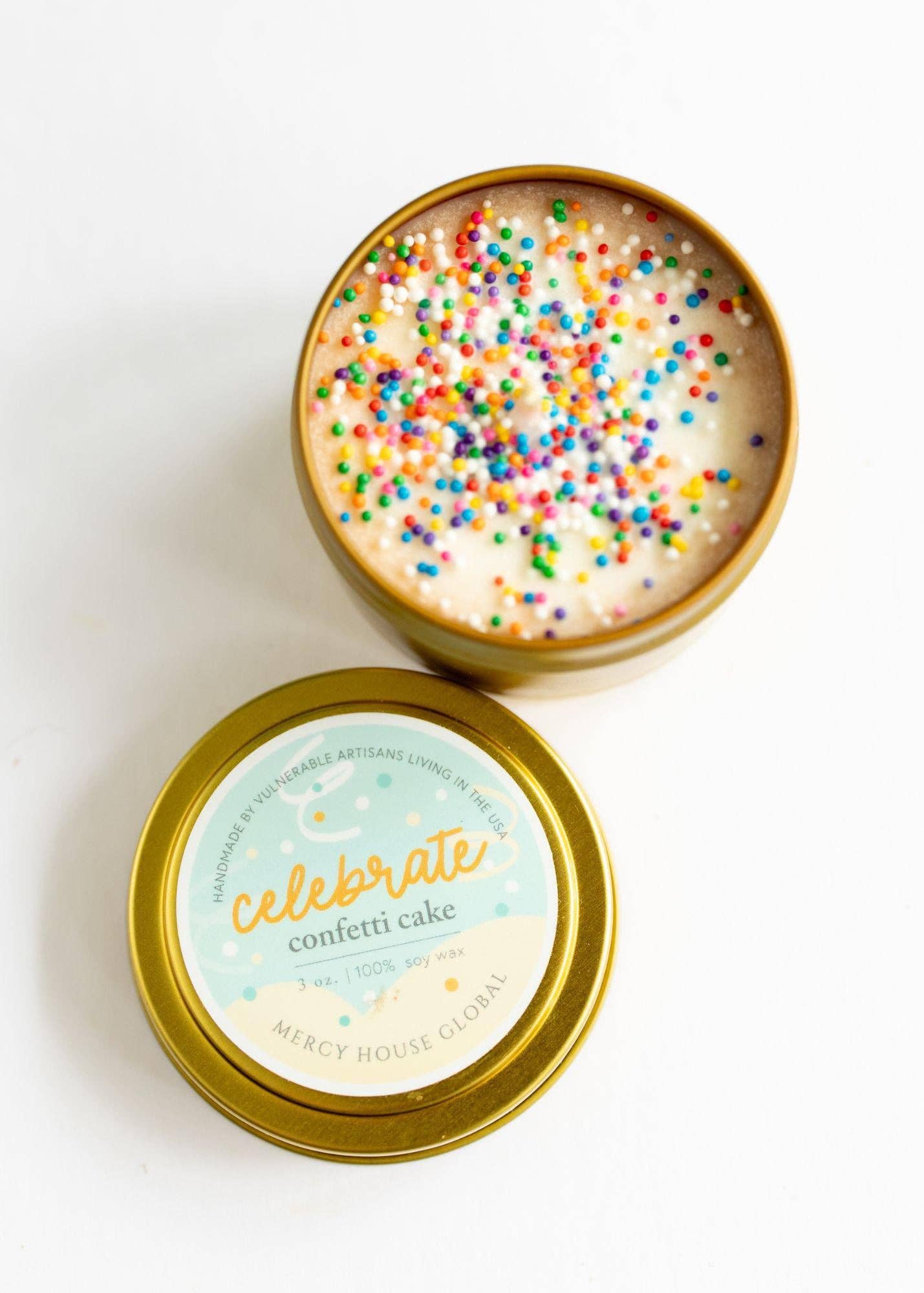 Celebrate Candle Tin with Sprinkles