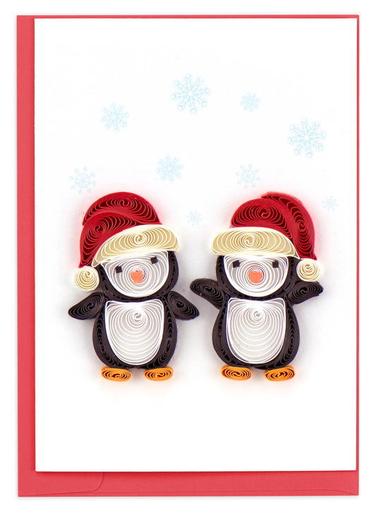 Quilled Gift Enclosure, "Christmas Penguins"