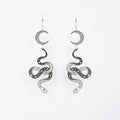 Silver Celestial Snake Earrings