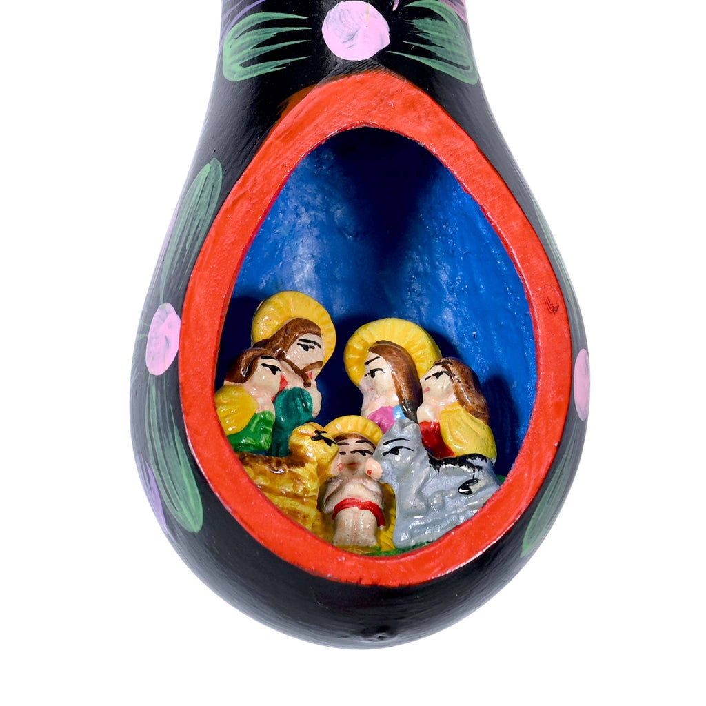 "Nativity Dew Drop" Gourd Ornament^