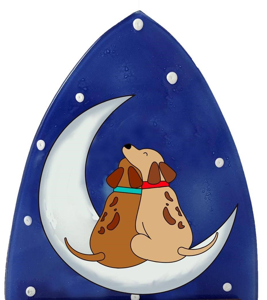 Glass Night Light- Dogs on the Moon