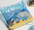 Manatee, Dolphin, Turtle Small Square Plate / Dish