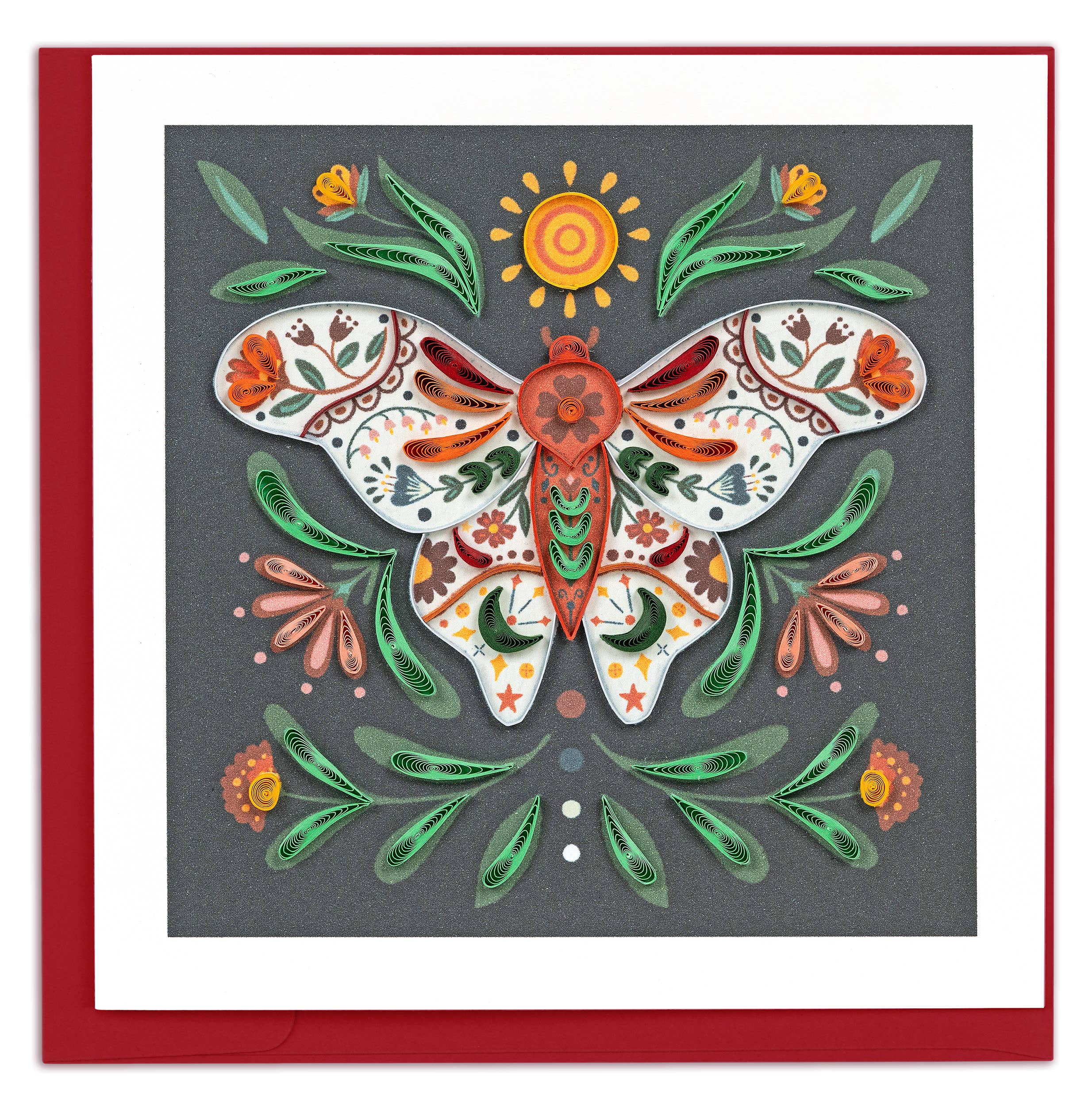 Quilled Greeting Card, "Cottage Core Moth"