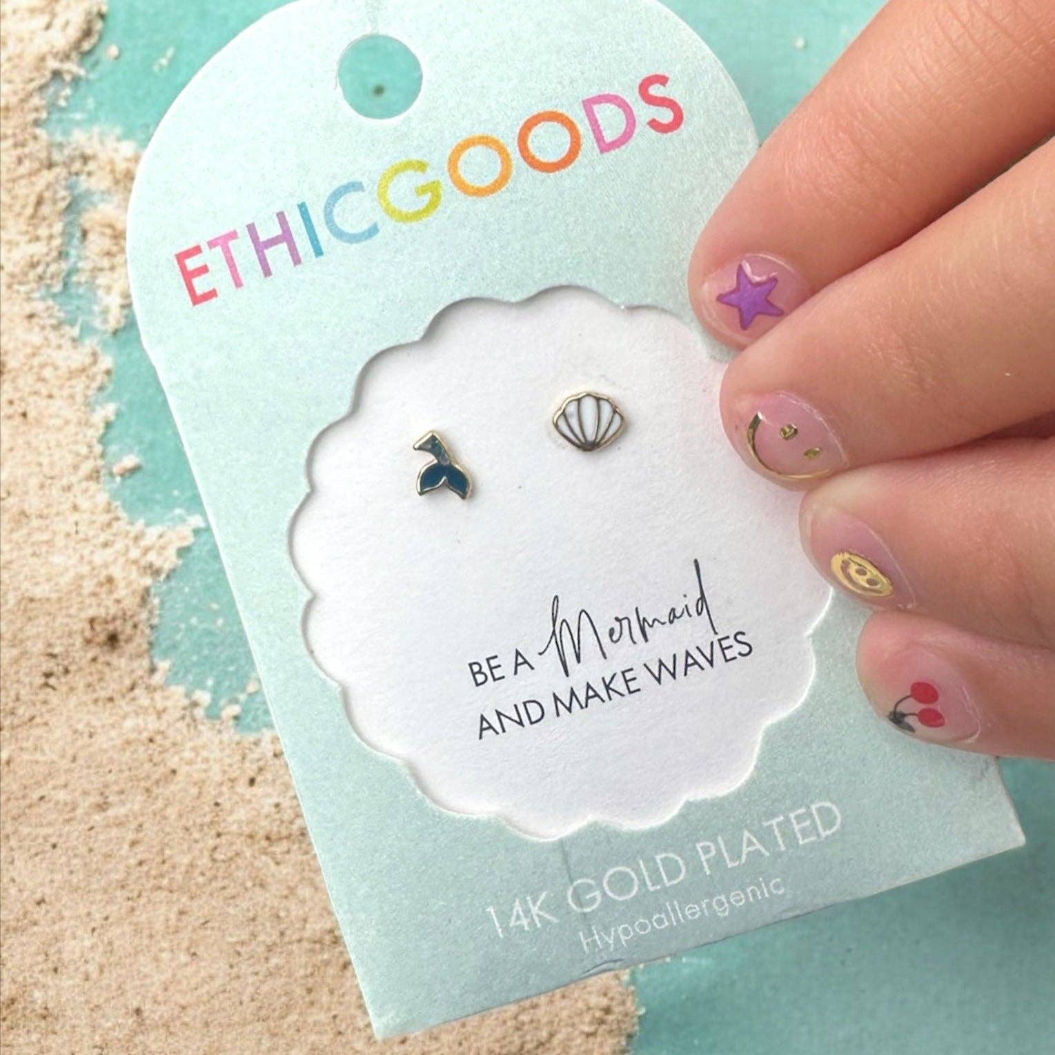 Mermaid Tiny Stud Kids Earrings