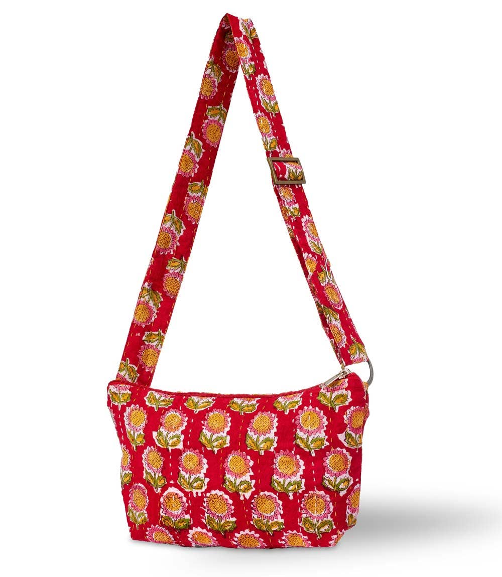 Kantha Crossbody Sling Bag, Assorted Cotton Prints^