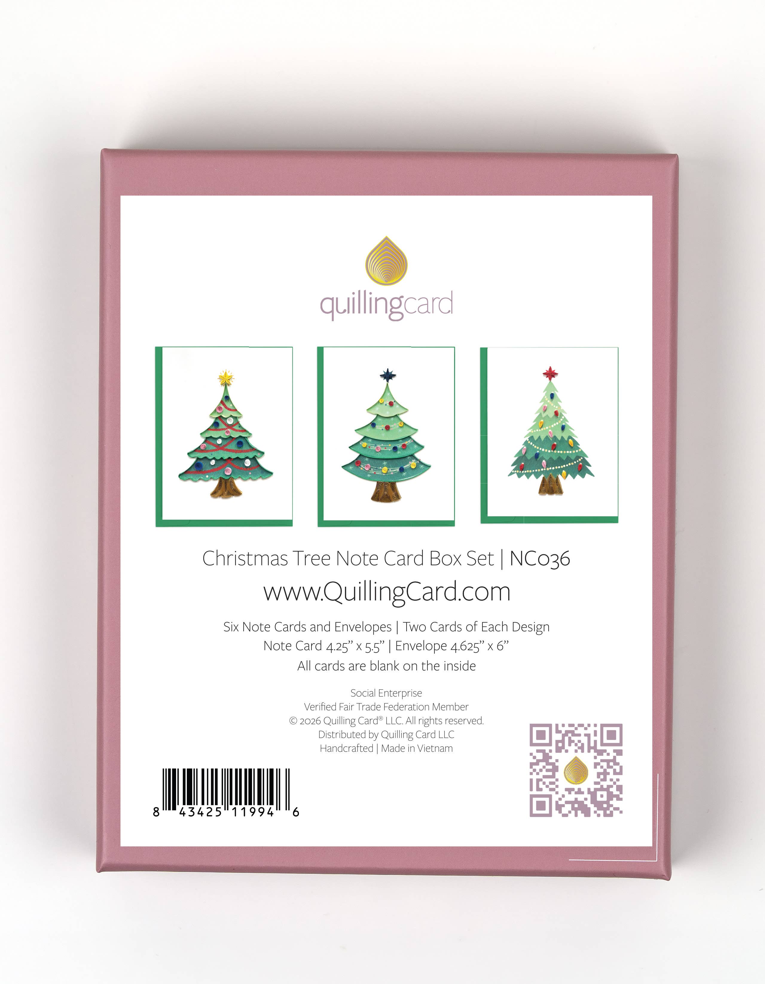 Quilled Christmas Trees Note Card Box Set