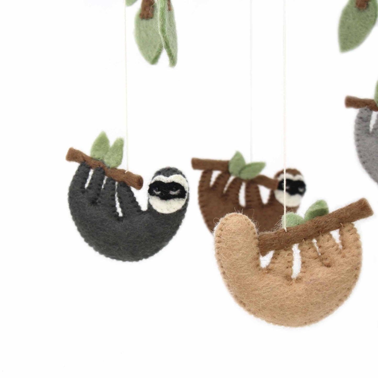 Sleepy Sloth Felt Baby Nursery Felt Mobile