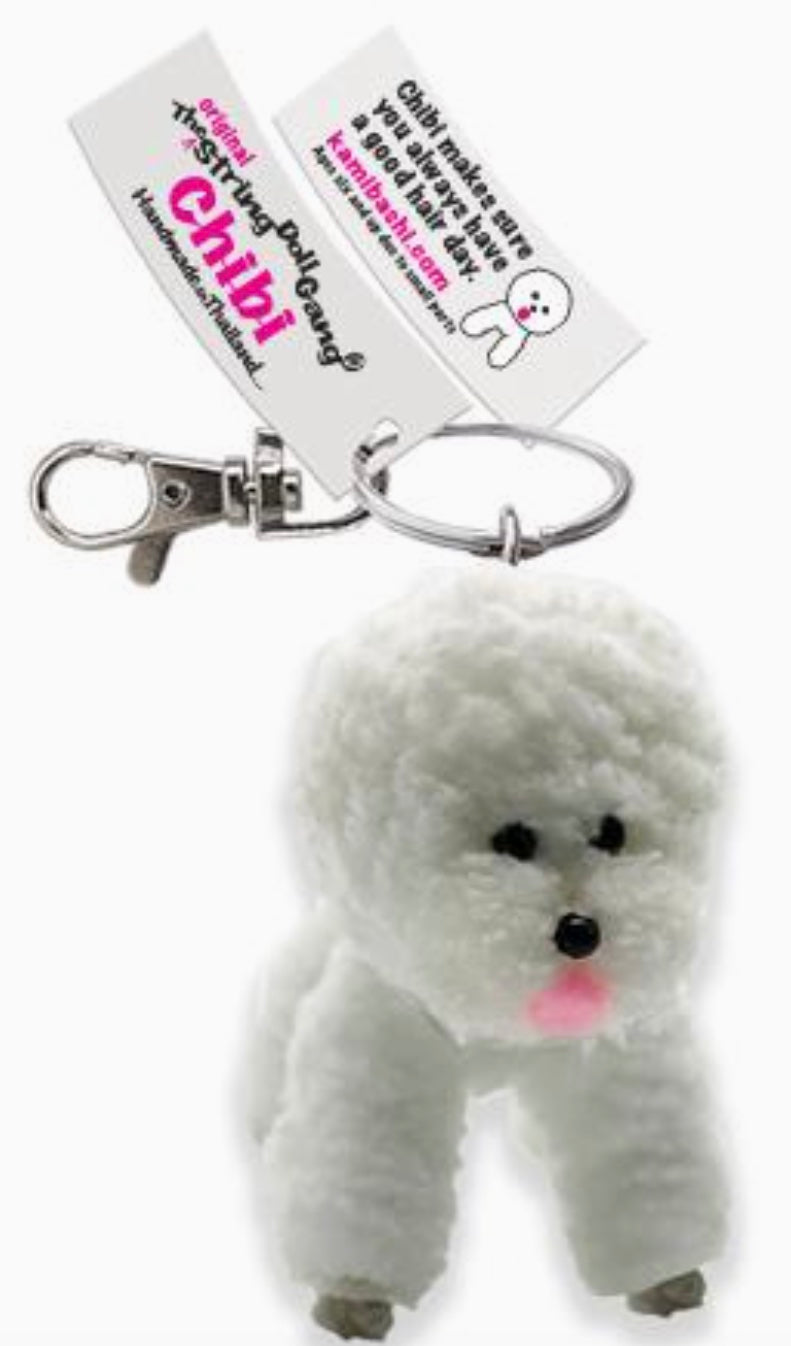 Keychain String Doll, "Chibi the Bichon Frise"