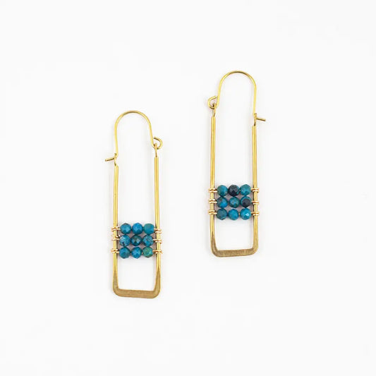 Earrings, Framed Chrysocolla