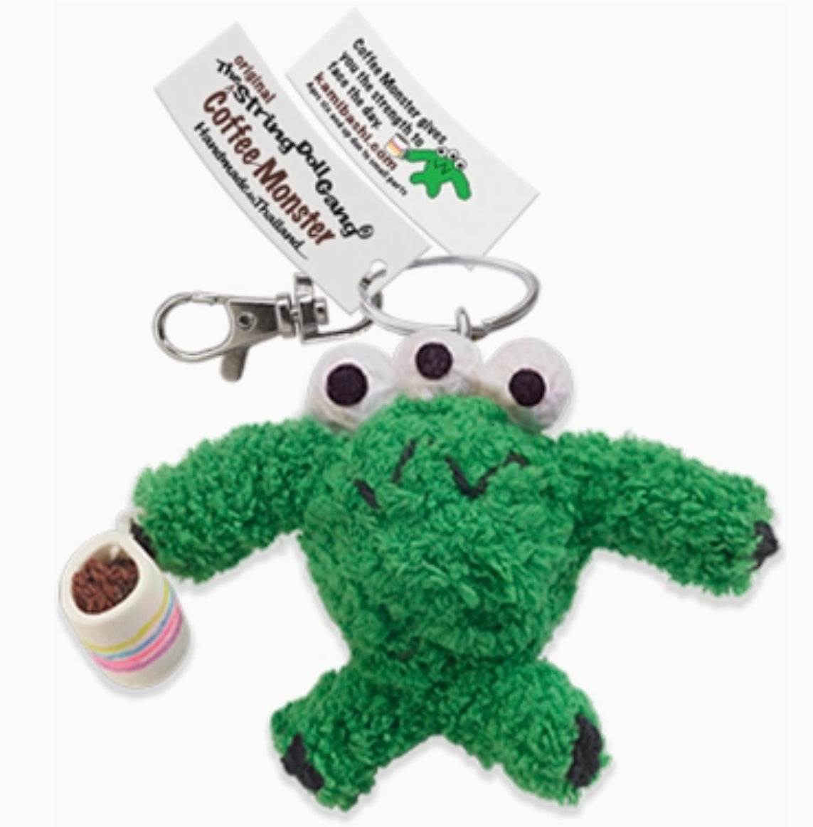 Keychain String Doll, "The Coffee Monster"