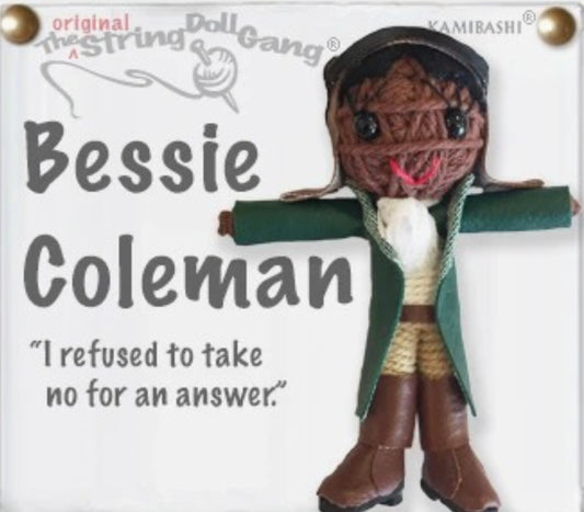 Keychain String Doll, "Bessie Coleman"