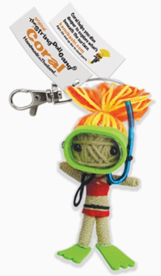 Keychain String Doll, "Coral"