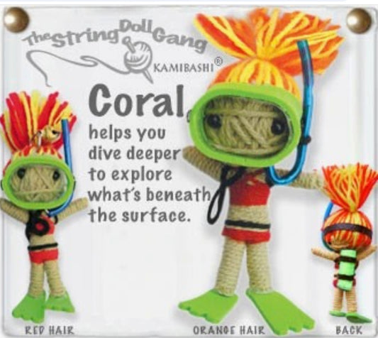 Keychain String Doll, "Coral"