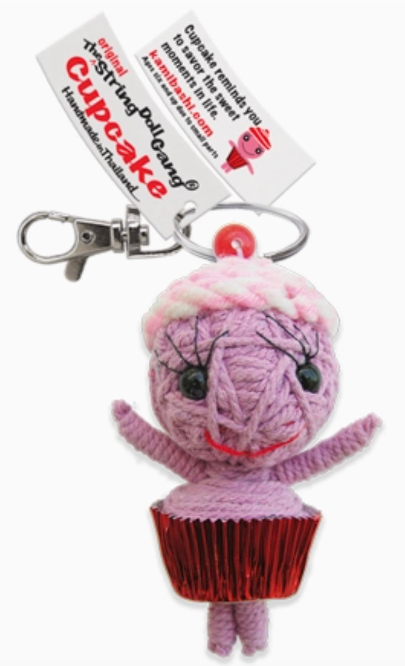 Keychain String Doll, "Cupcake"
