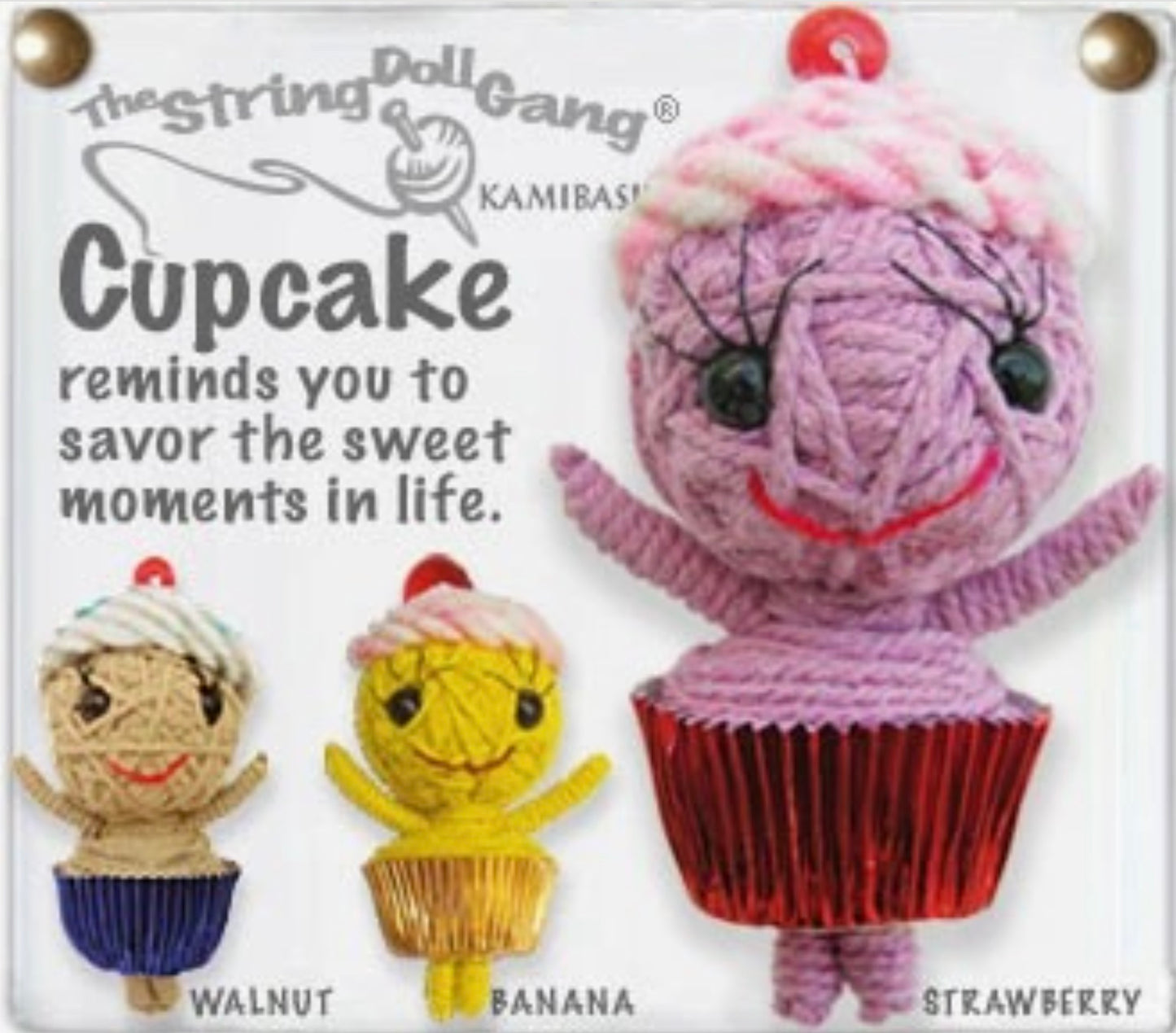 Keychain String Doll, "Cupcake"
