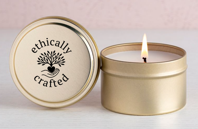 Travel Tin Candle - 4oz, Ethically Crafted Logo
