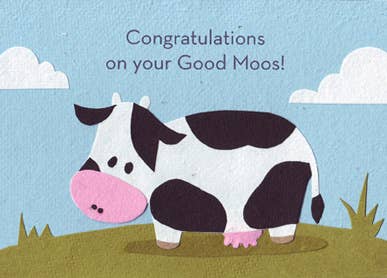 Recycled Paper Cards, "Good Moos Congratulations"