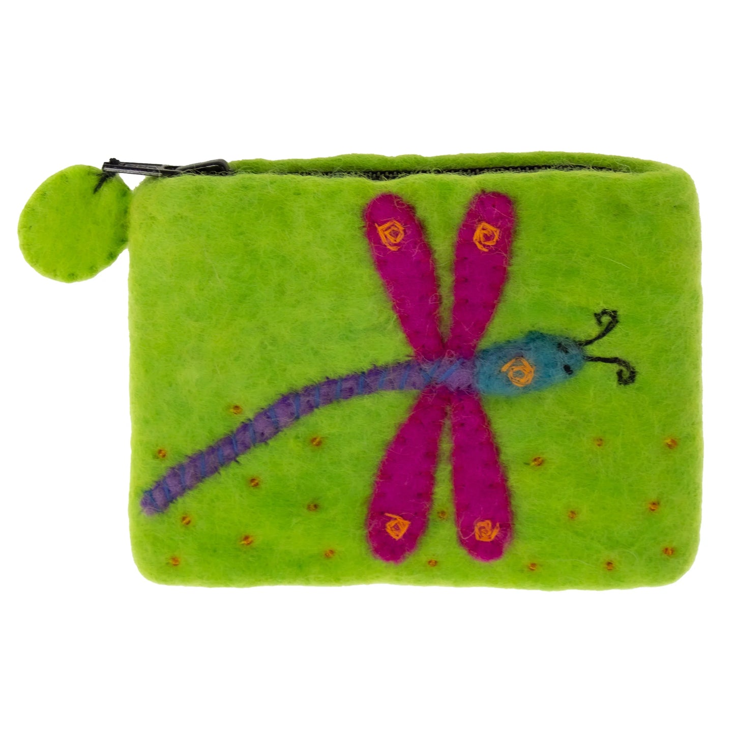 Dragonfly Felt Coin Purse