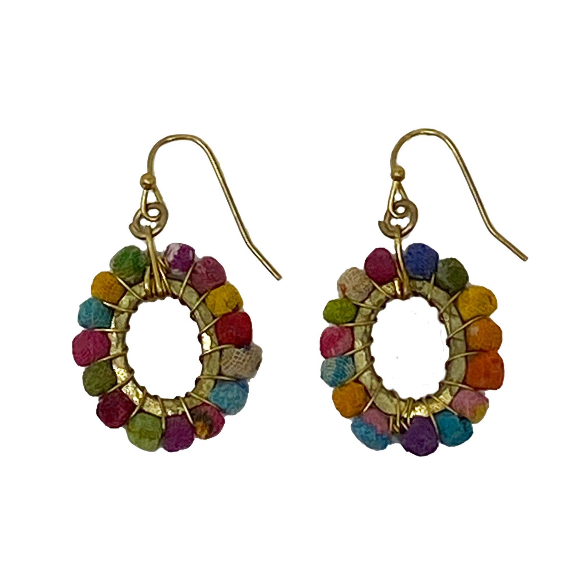 Kantha Milieu Oval Earrings