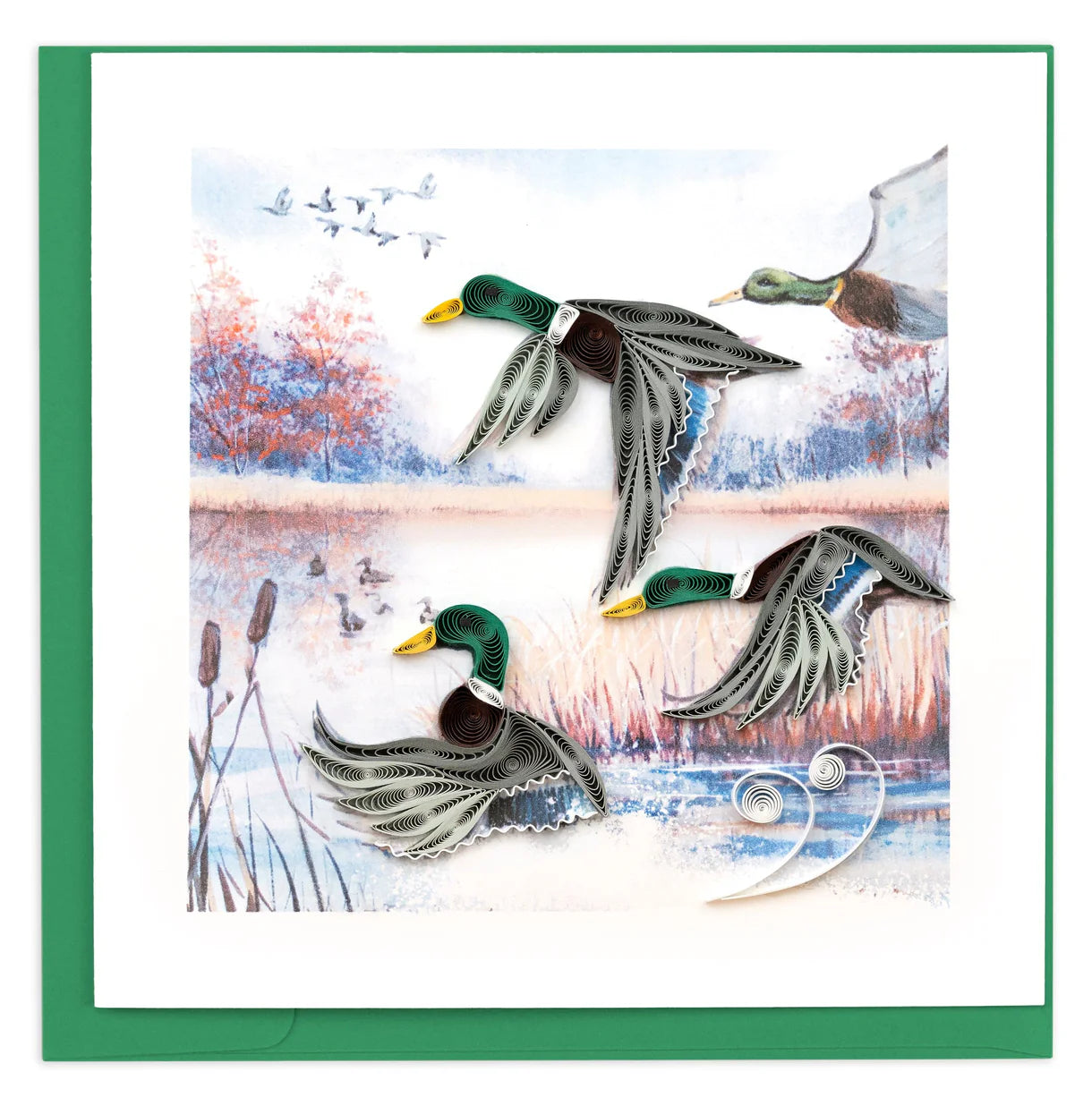 Quilled Greeting Card, "Duck Migration"