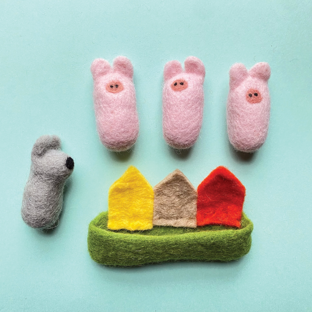 Felted "Pocket Pals", The Three Little Pigs