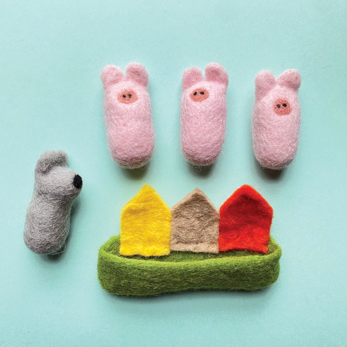 Felted "Pocket Pals", The Three Little Pigs