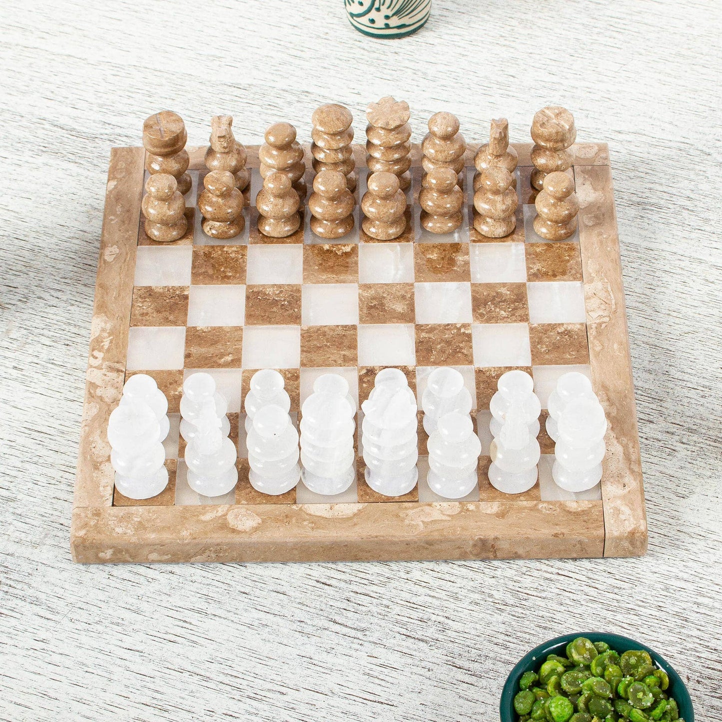 Brown And White Challenge Chess Set