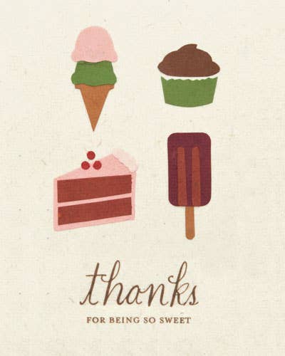 Recycled Paper Cards, "Thanks for Being So Sweet"