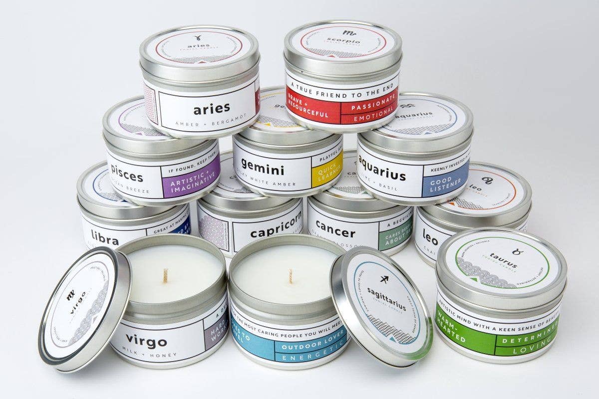 Travel Tin Candle, 6 oz - Zodiac Collection