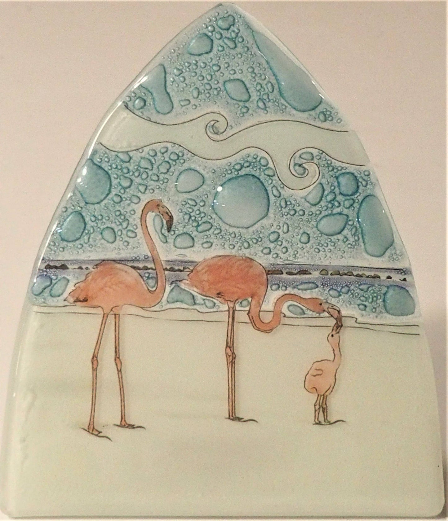 Glass Night Light - Flamingo Family