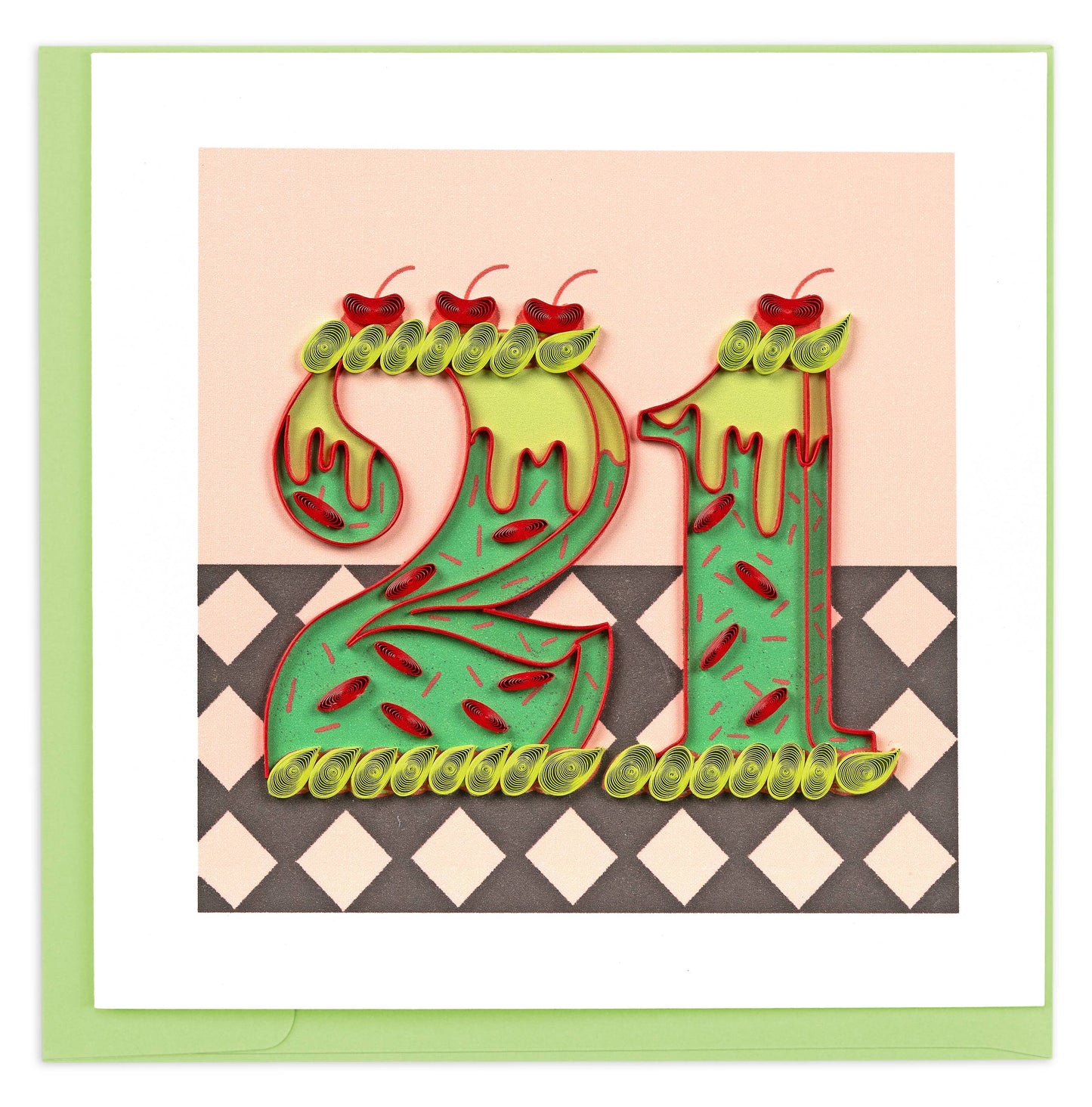 Quilled Greeting Card, "Milestone - 21"