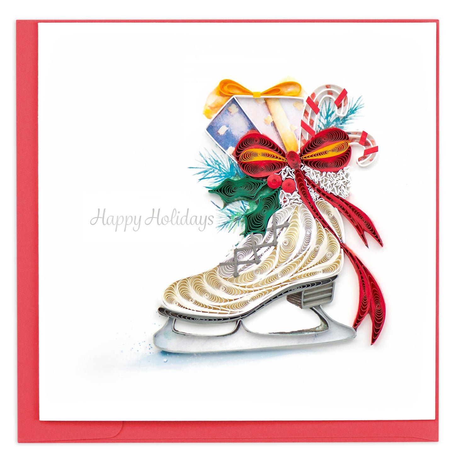 Quilled Greeting Card, "Winter Skates"
