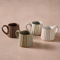 Sundara Conical Fluted Ceramic Espresso Mugs^