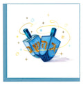 Quilled Greeting Card, "Hanukkah Dreidels"