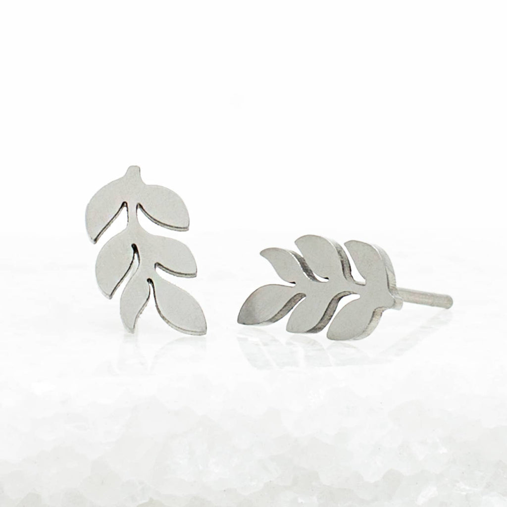 "Rowen" Leaf Stud Earrings