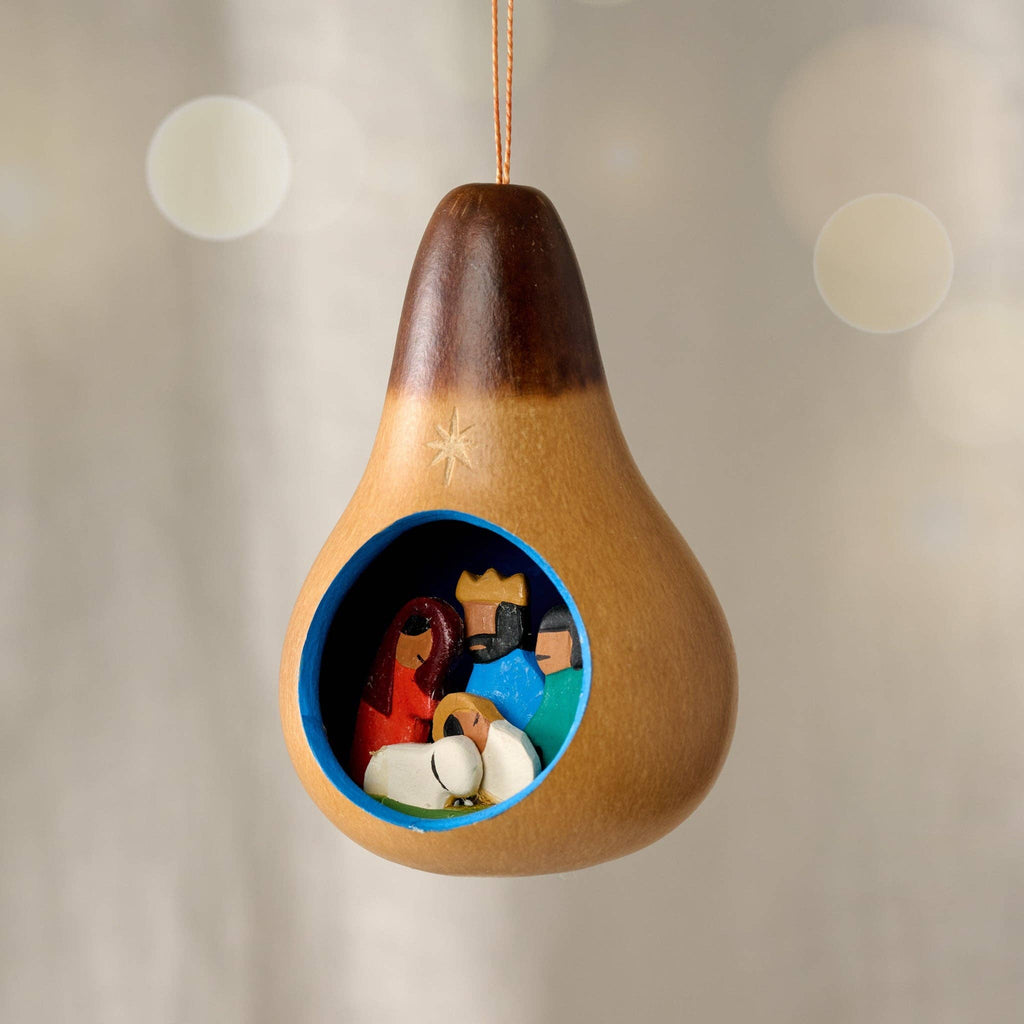 Kurku Modern Nativity Gourd Ornament