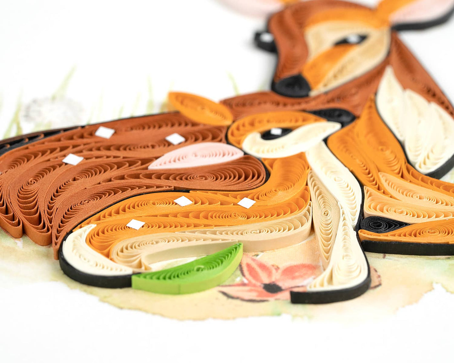 Quilled Greeting Card, "Doe and Fawn"