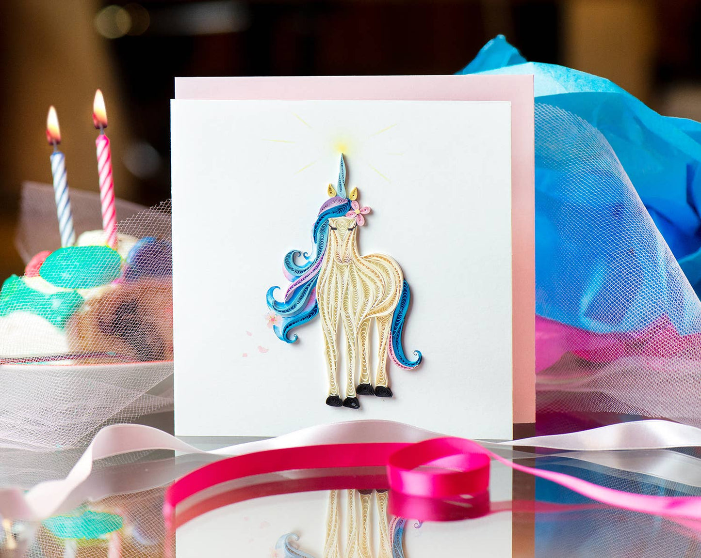Quilled Greeting Card, "Unicorn"