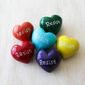 "Resist" Carved Stone Heart