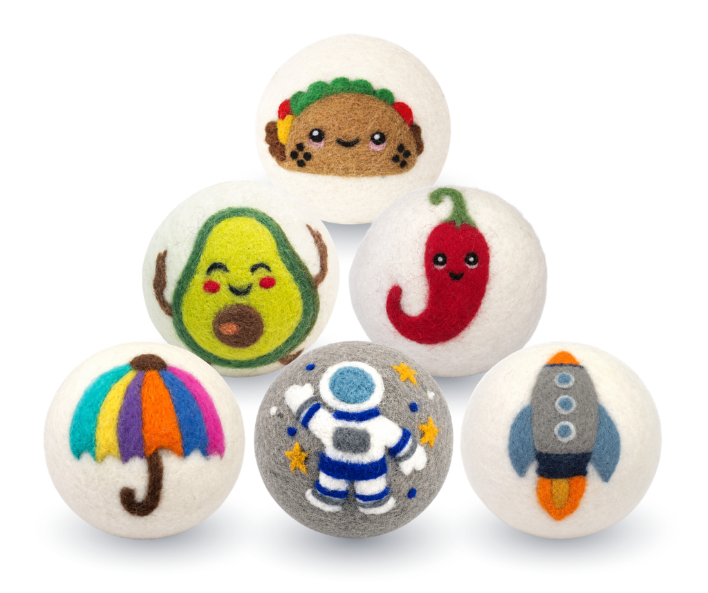 Eco Wool Dryer Balls, "Whimsy"