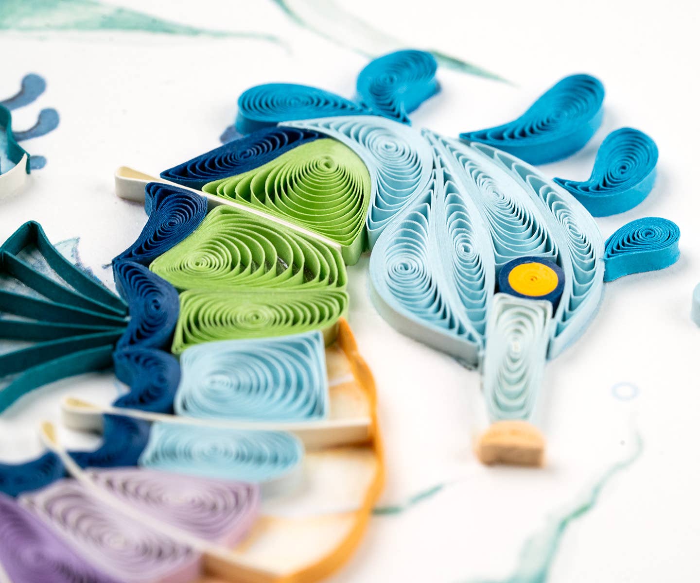 Quilled Greeting Card, "Colorful Seahorse"