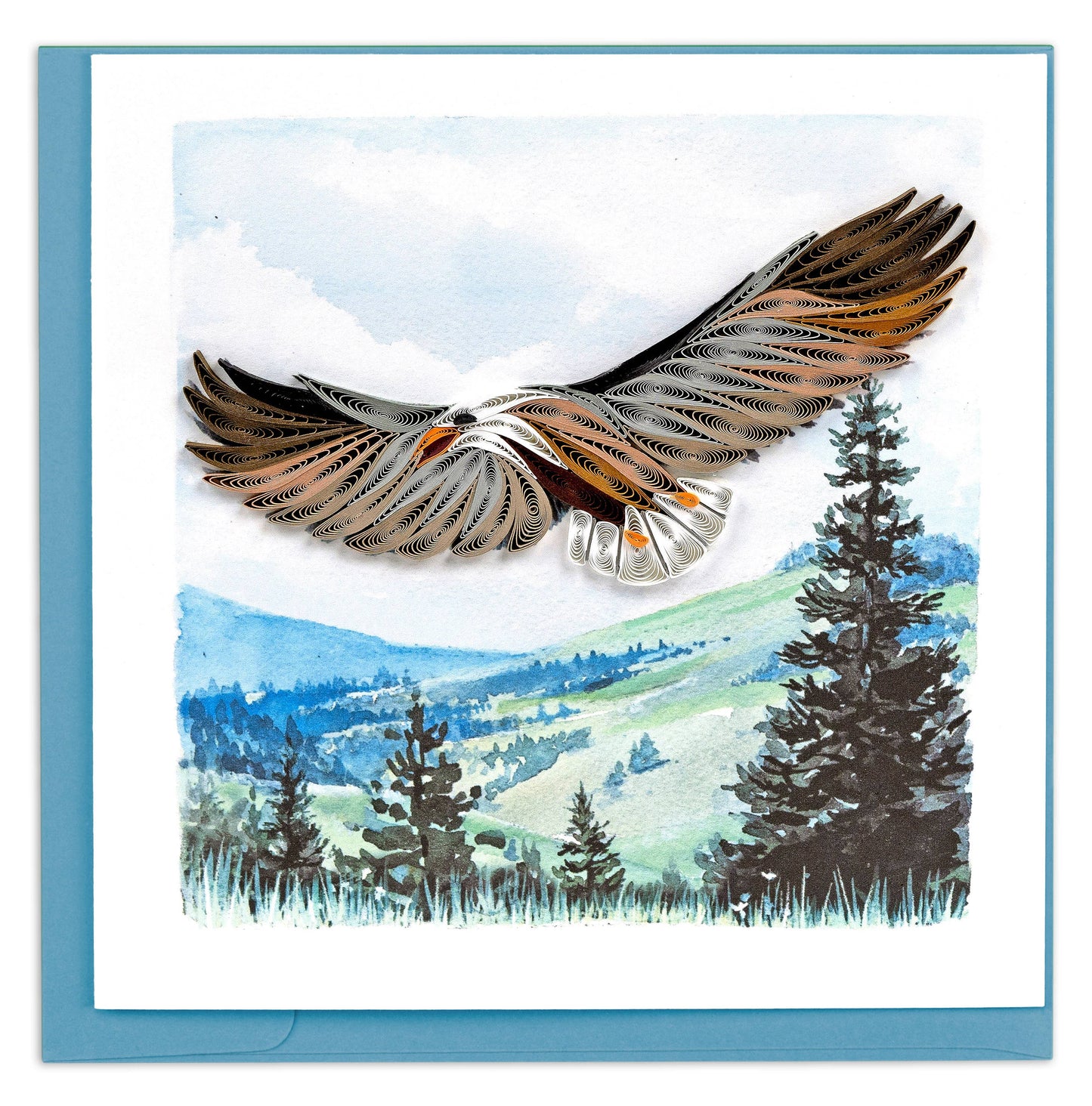 Quilled Greeting Card, "Soaring Eagle"