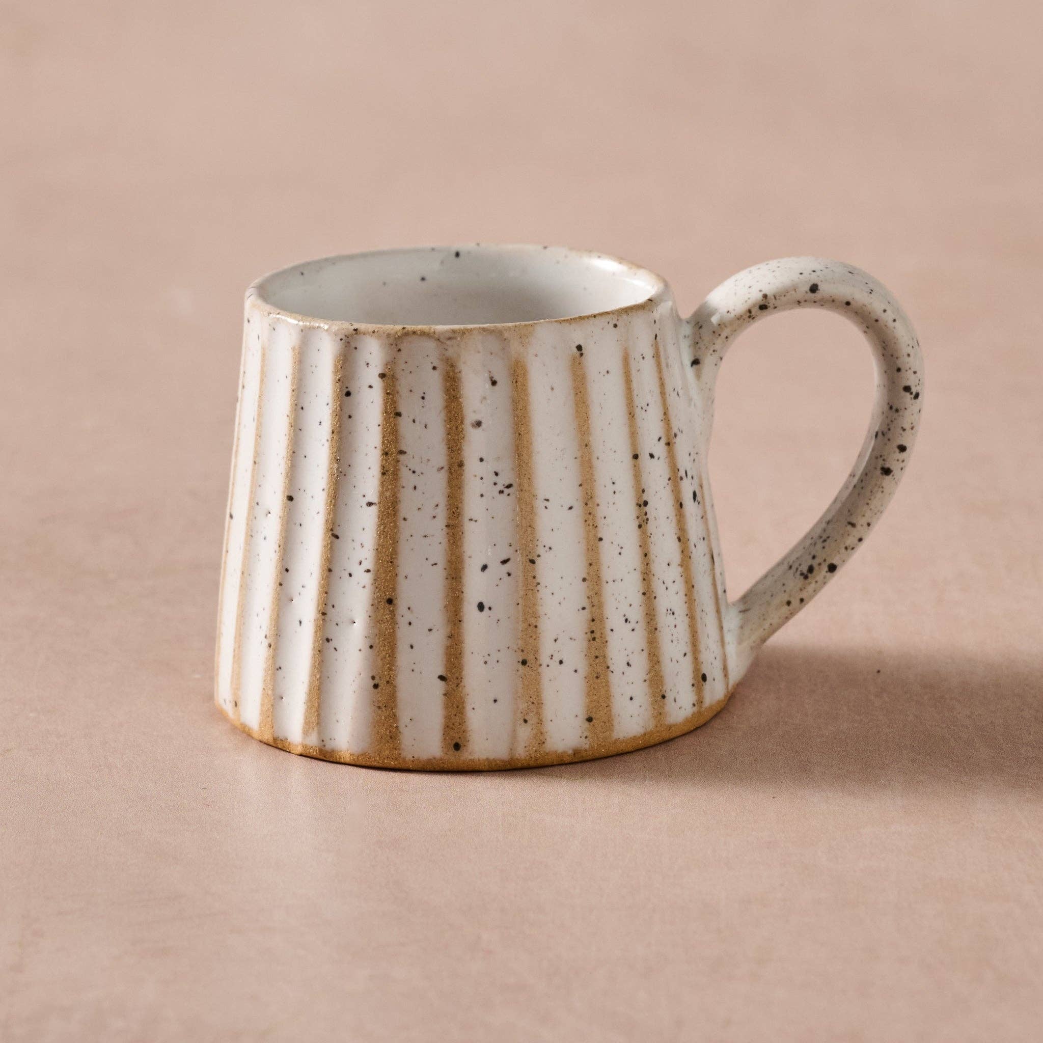 Sundara Conical Fluted Ceramic Espresso Mugs^