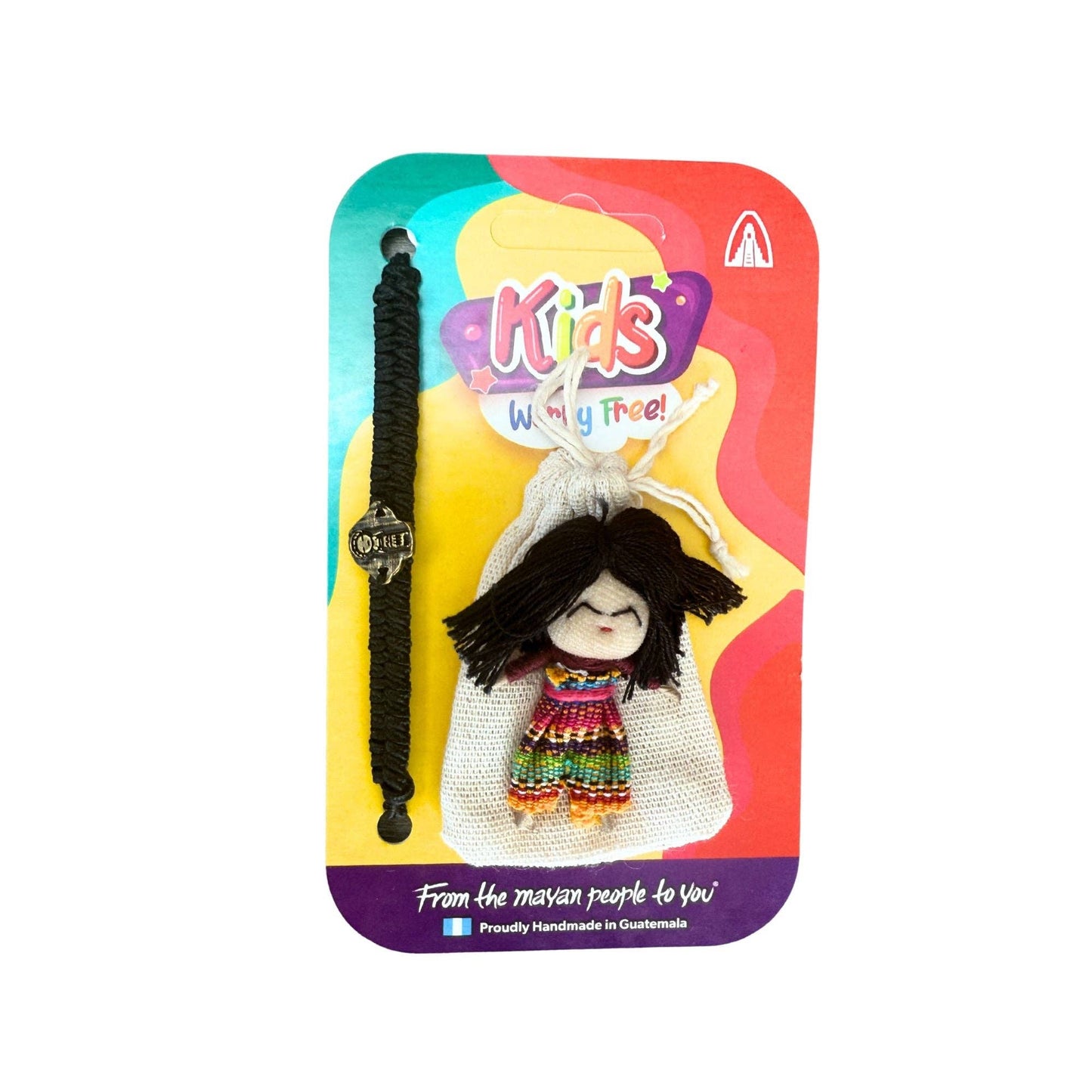Worry Doll with Woven Cotton Bracelet^