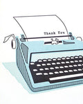 Recycled Paper Cards, "Typewriter Thank You"