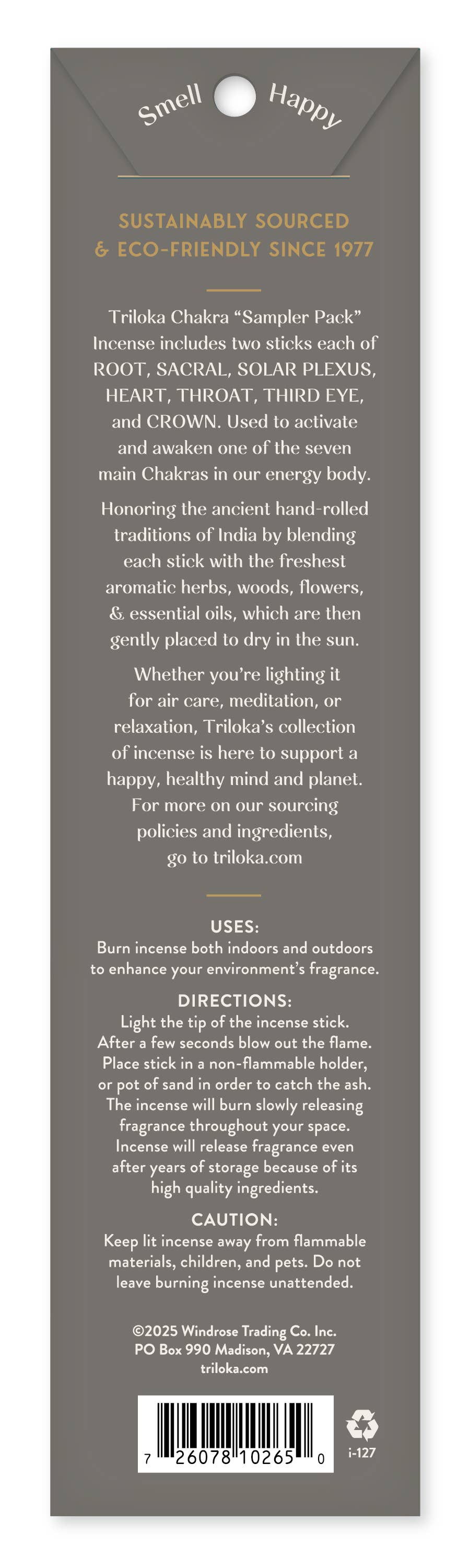 Triloka Chakra Sampler Pack Incense Sticks