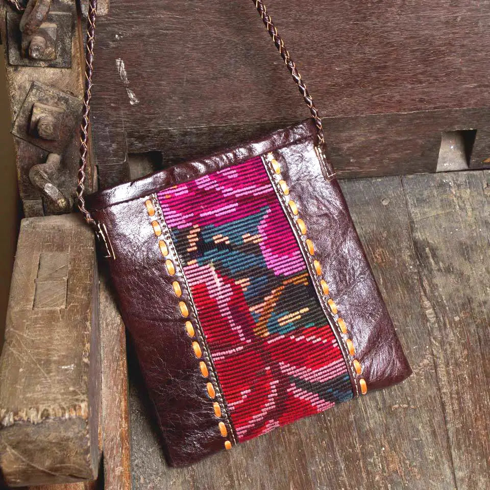 Shoulder Bag, Huipile and Leather