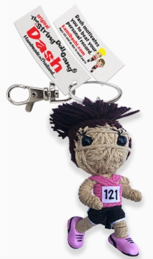 Keychain String Doll, "Dash the Runner (Girl)"